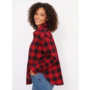 Orvis Buffalo Plaid Flannel Shirt Jacket Fleece Lined Button Down Women's XXL